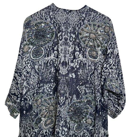 Soft Surroundings Kimono S/M Emory Cardi Embroidered Cardigan Poncho Topper NEW - Picture 9 of 14